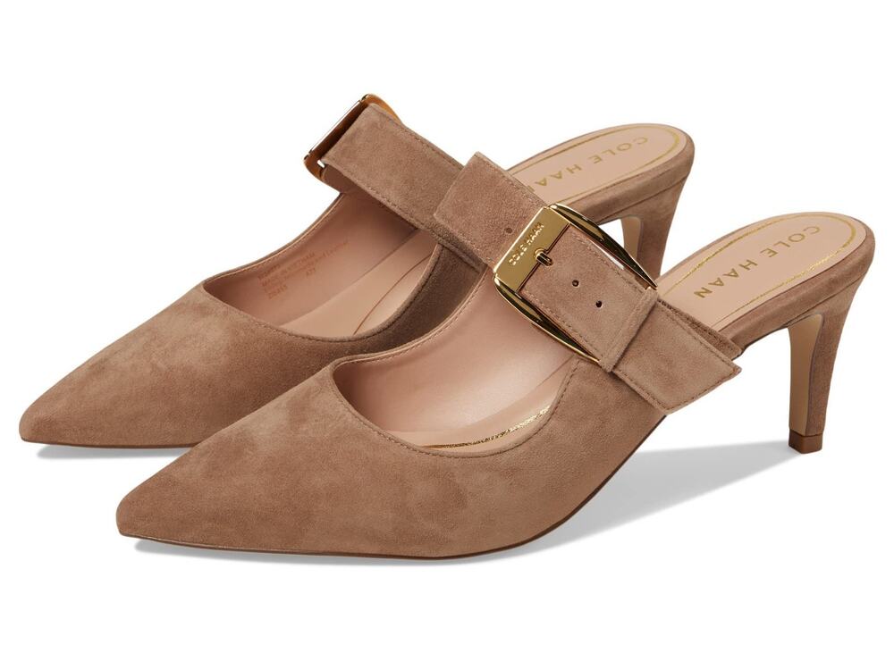 Cole Haan Vandam Buckle Mule 65 mm Light Whiskey Suede 9.5 M